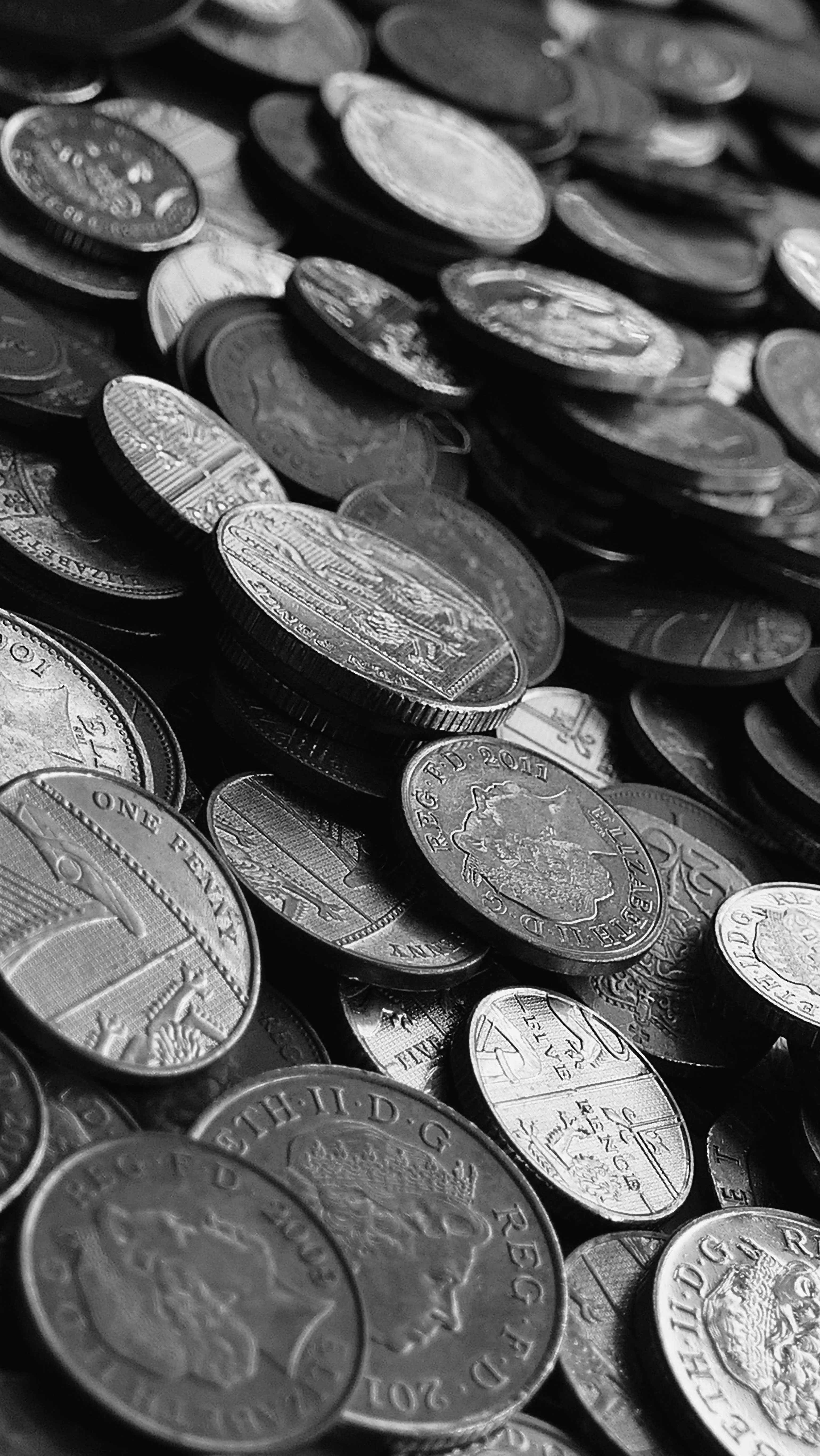 A small pile of pound coins